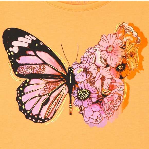 The Childrens Place Girls Butterfly Floral Graphic Tee 3-Pack - M(7/8) NWT - Picture 4 of 5